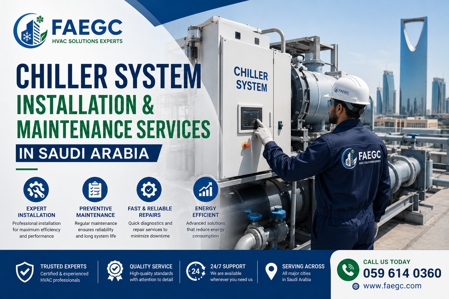 Chiller System Services Saudi Arabia | Commercial HVAC Solutions by FAEGC